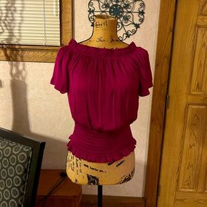 NWT I.N.C. Smocked Convertible Top,
Color - Cranberry Rose
Size - Medium